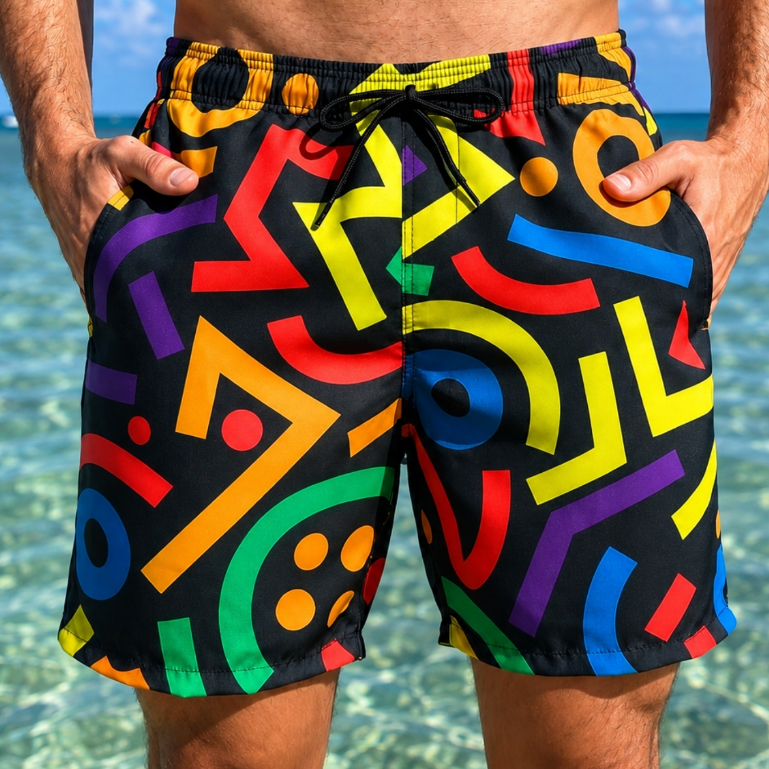 Short Masculino Bemurda Curto Academia Surf Tactel Elastano Esportivo Estampado Beracu Treino Corrida Chega Rapido