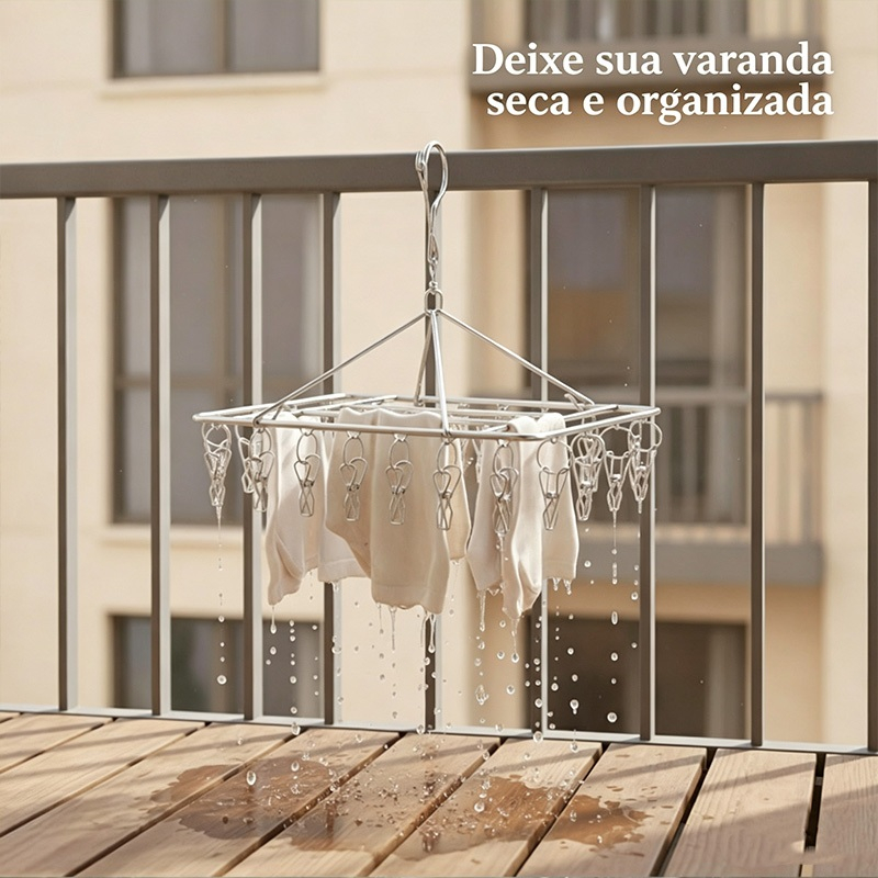 Varal com 40 Prendedores de Aço Inox 304 Reforçado para Calcinhas, Meias e Roupas Íntimas TJ — imagem 2 de 2