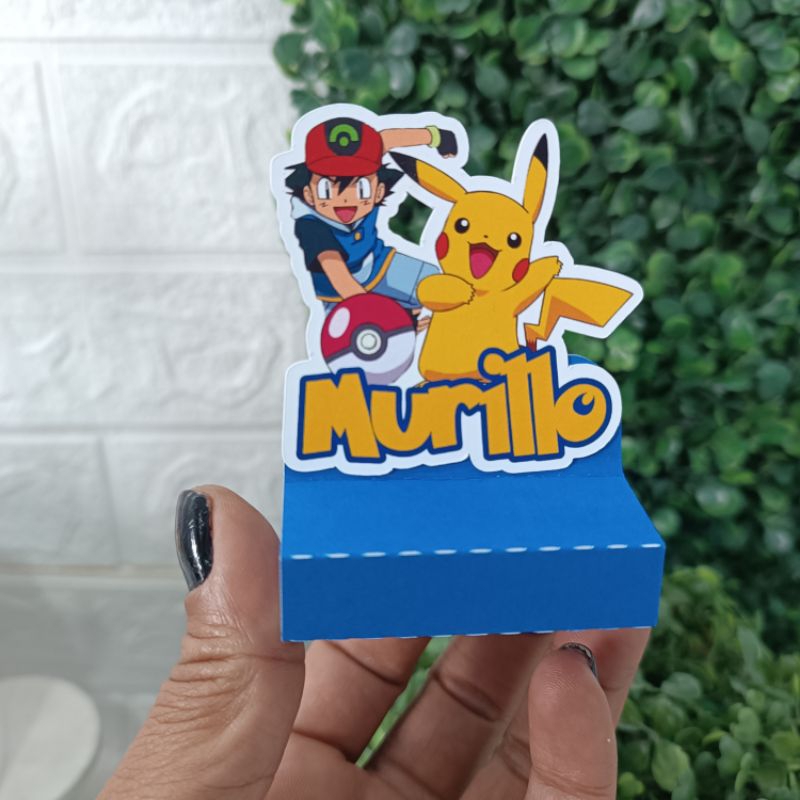 PORTA BIS DUPLO PERSONALIZADO TEMA POKÉMON/ CAIXINHA PARA BIS COM NOME / LEMBRANCINHAS FESTA ANIVERSÁRIO