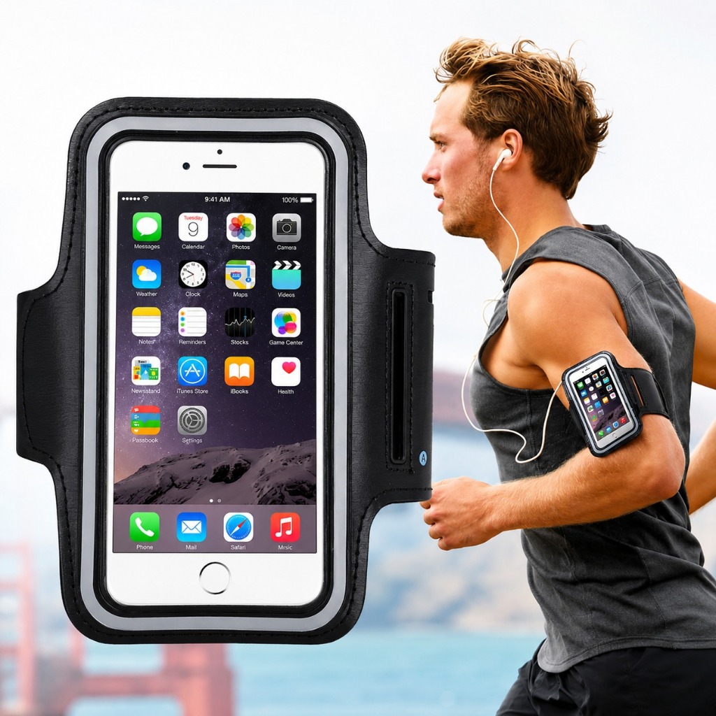 Braçadeira Esportiva para Celular Suporte de Braço para Corrida Academia Caminhada Ajustável com Velcro 5953P