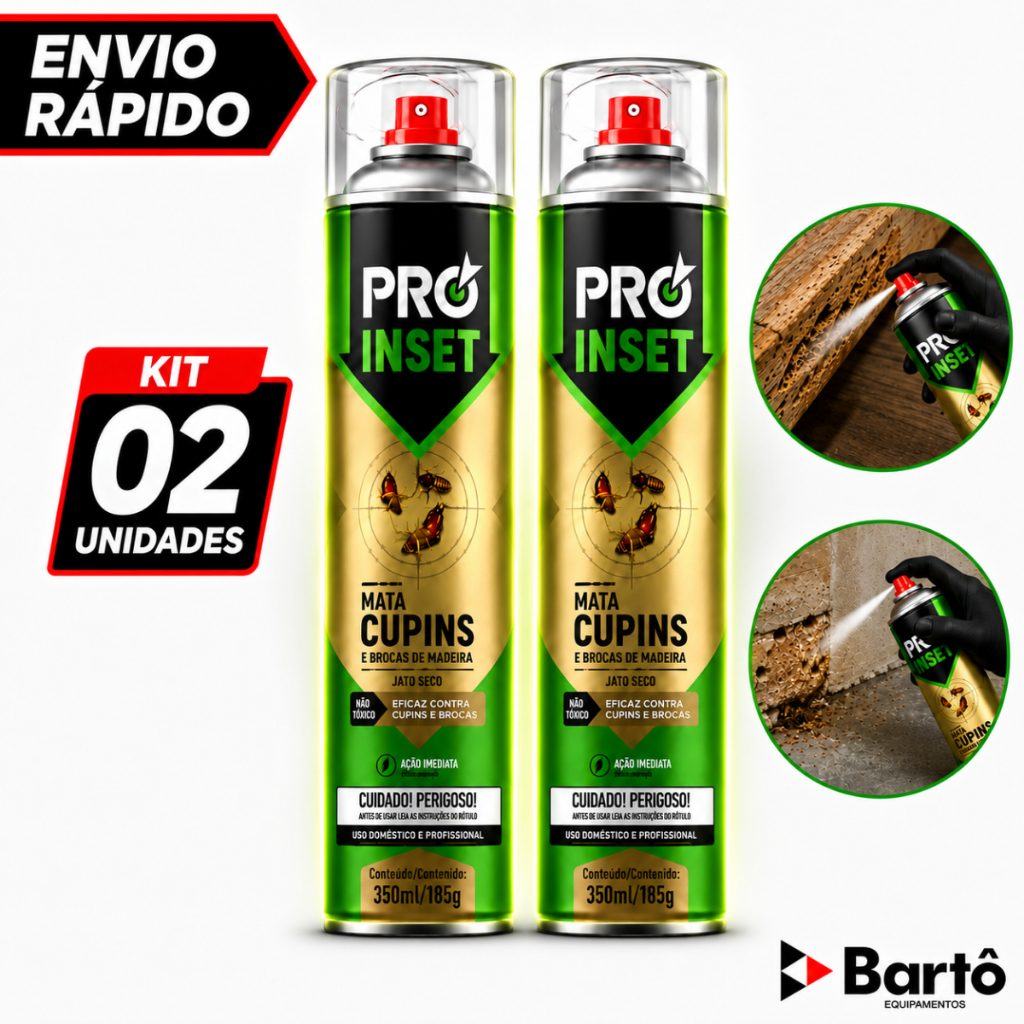 Kit 02 Mata Cupim Spray 2 PROINSET Cupins e Brocas de Madeira 350ml