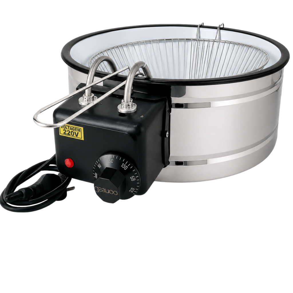 Fritadeira Elétrica Tacho 3,5L Esmaltada Industrial Profissional com Termostato Regulável