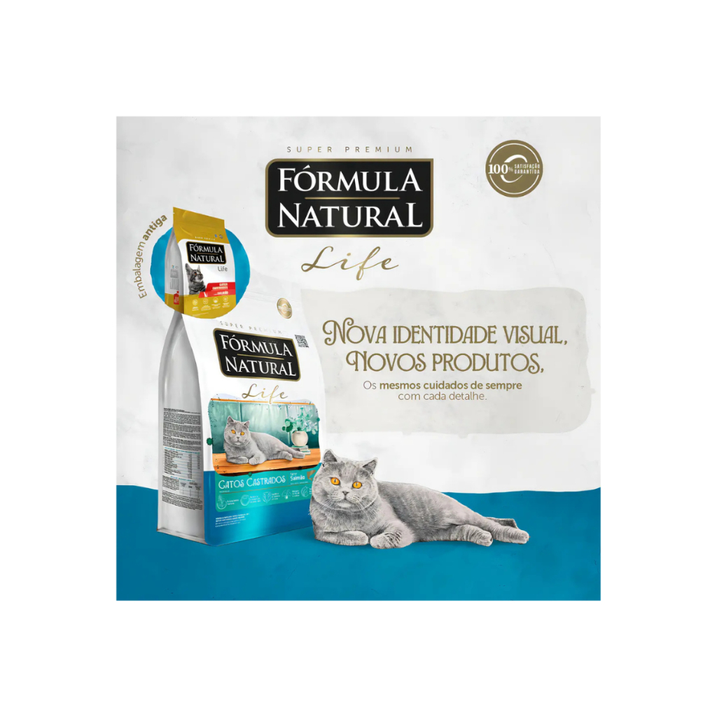 Ração Fórmula Natural Life Para Gatos Castrados Sabor Salmão 15kg — imagem 2 de 2