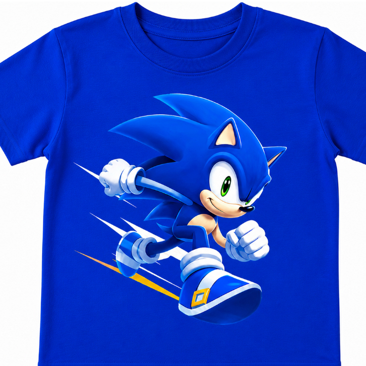 Camiseta Camisa  Sonic Personagem Infantil Aniversario 100% Algodão Premium personalizada ultra confortável