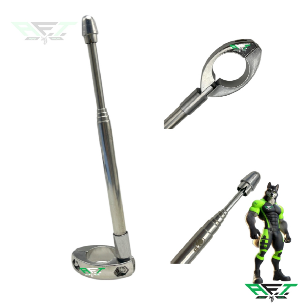 Antena Corta Pipa Moto Retrátil Anti Cerol Aço Inox Guidão · foto 2