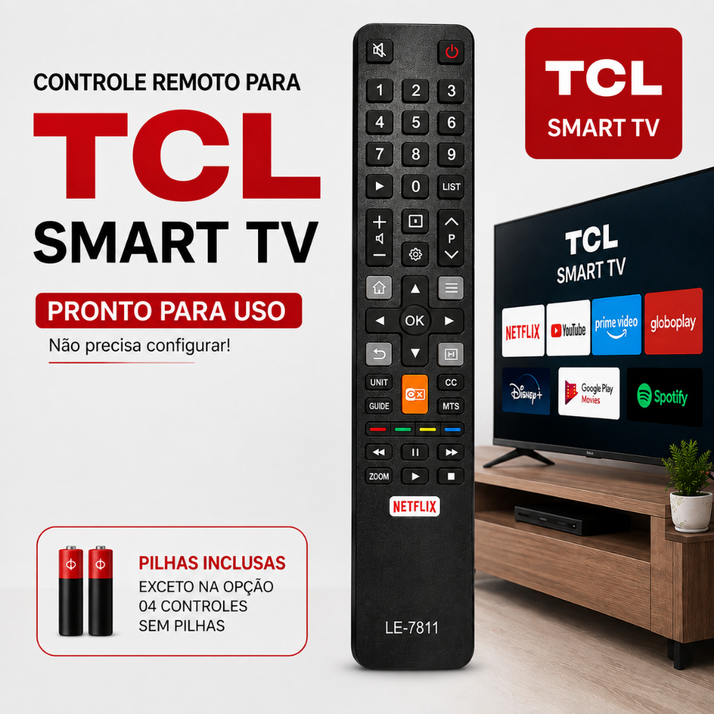 Controle Remoto para TV TCL Smart