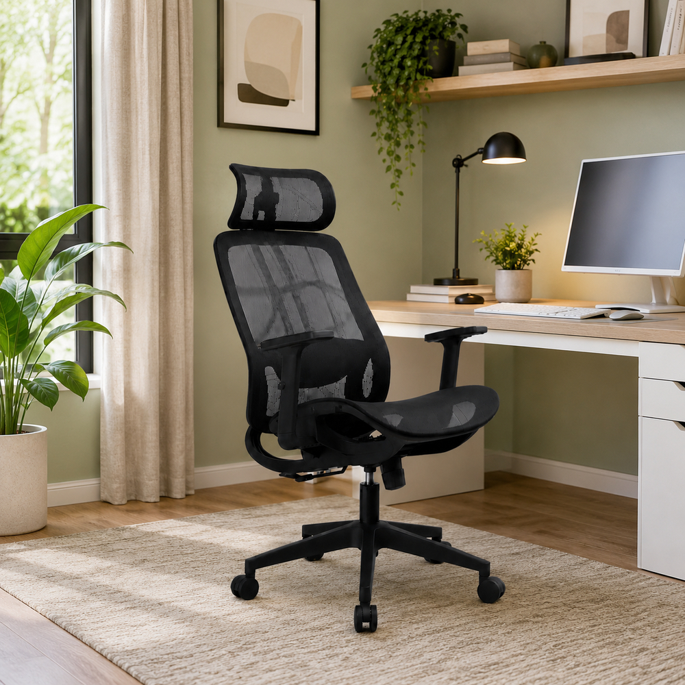 Cadeira Ergonômica para Escritório Tela Mesh Braços Reguláveis e Ajuste Lombar