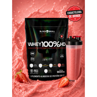 Kit Whey HD Black Skull 900g Original + Coqueteleira Proteína Premium