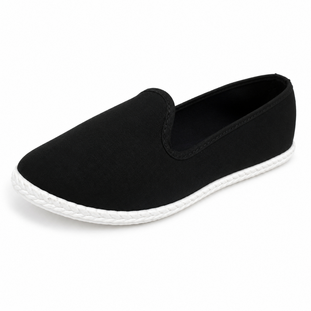 Sapatilha Alpargata Feminina Casual Tecido Preto Slip On Modelo Espadrille Confortavel Dia A Dia Nfe