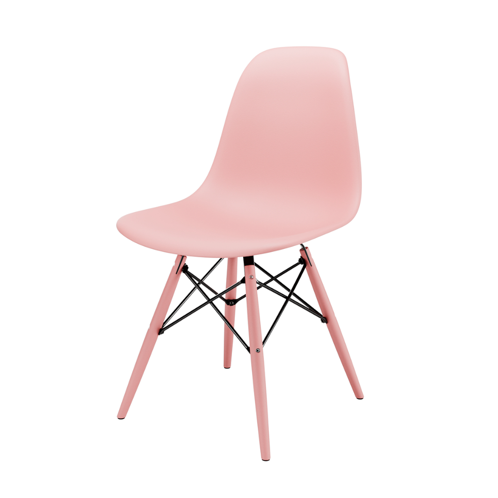 Cadeira Eames Rosa em Polipropileno para Home Office Penteadeira Quarto e Sala