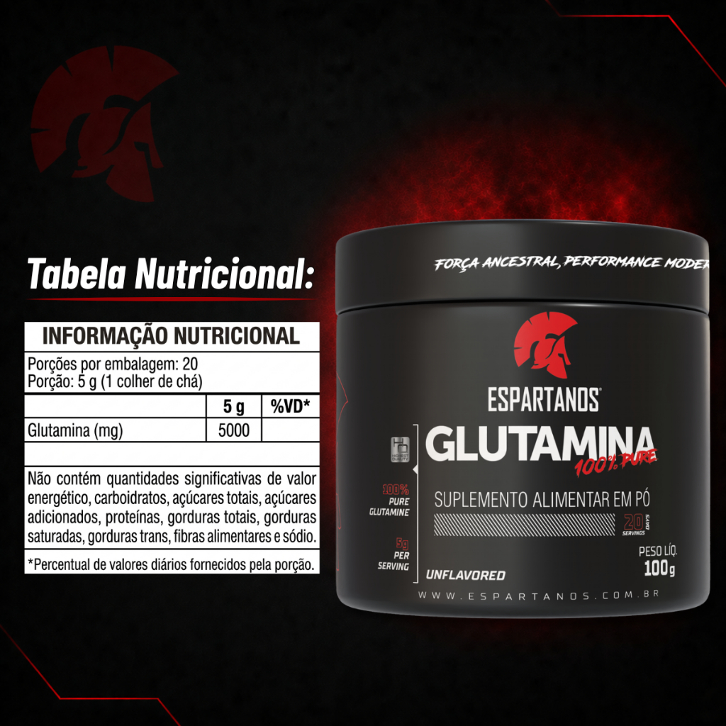 Glutamina 100% Pure 100gr - Espartanos Nutrition · foto 2