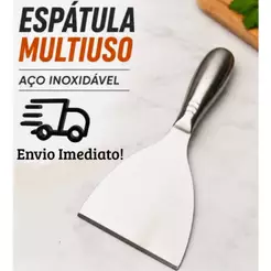 Espátula de Aço Inoxidável Multiuso Reforçada para Cozinha Obra Churrasco Limpeza cabo em aço inox