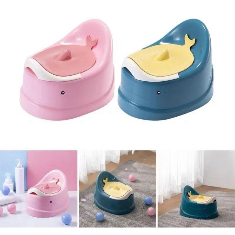 Troninho Infantil Penico Privadinha de Desfralde Baleia Rosa Com Tampa Assento Treinamento Confortável para Bebê Vaso