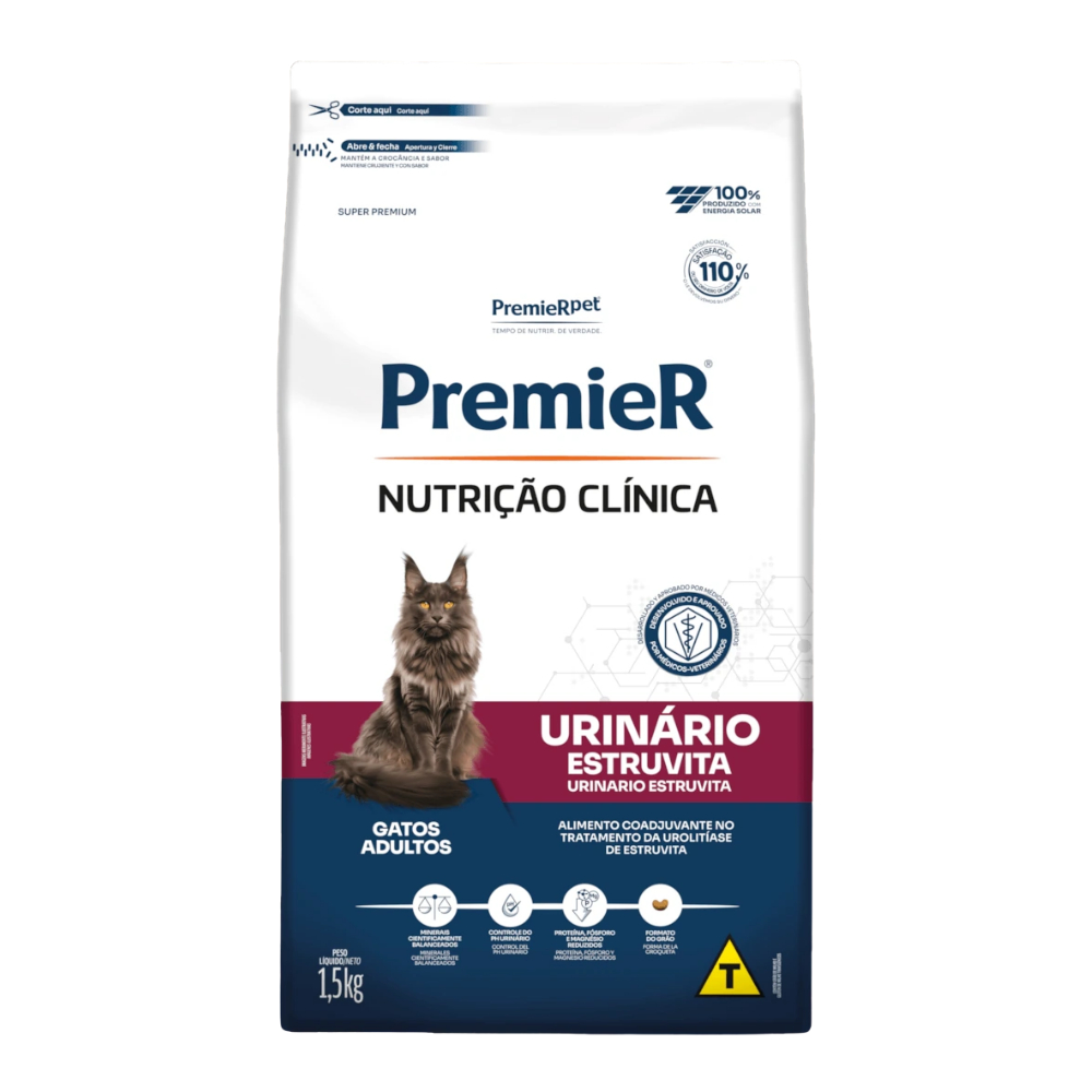 Ração Premier Nutrição Clínica Gatos Urinário Estruvita 1,5Kg