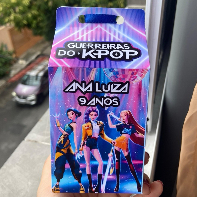 Kit Caixinha Milk Guerreiras Kpop Personalizada com Nome | Lembrancinha Festa Infantil