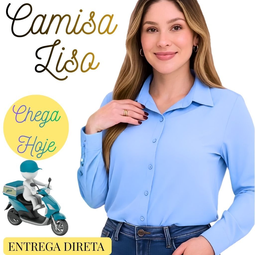 Camisa Social feminina manga longa Branca - Camisa Branca Feminina Plus Zise do P Ao G3