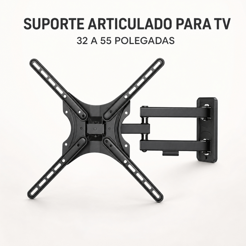 Suporte Premium Articulado Para TV E Monitor Smart LED LCD 4K Parede Painel 32 4