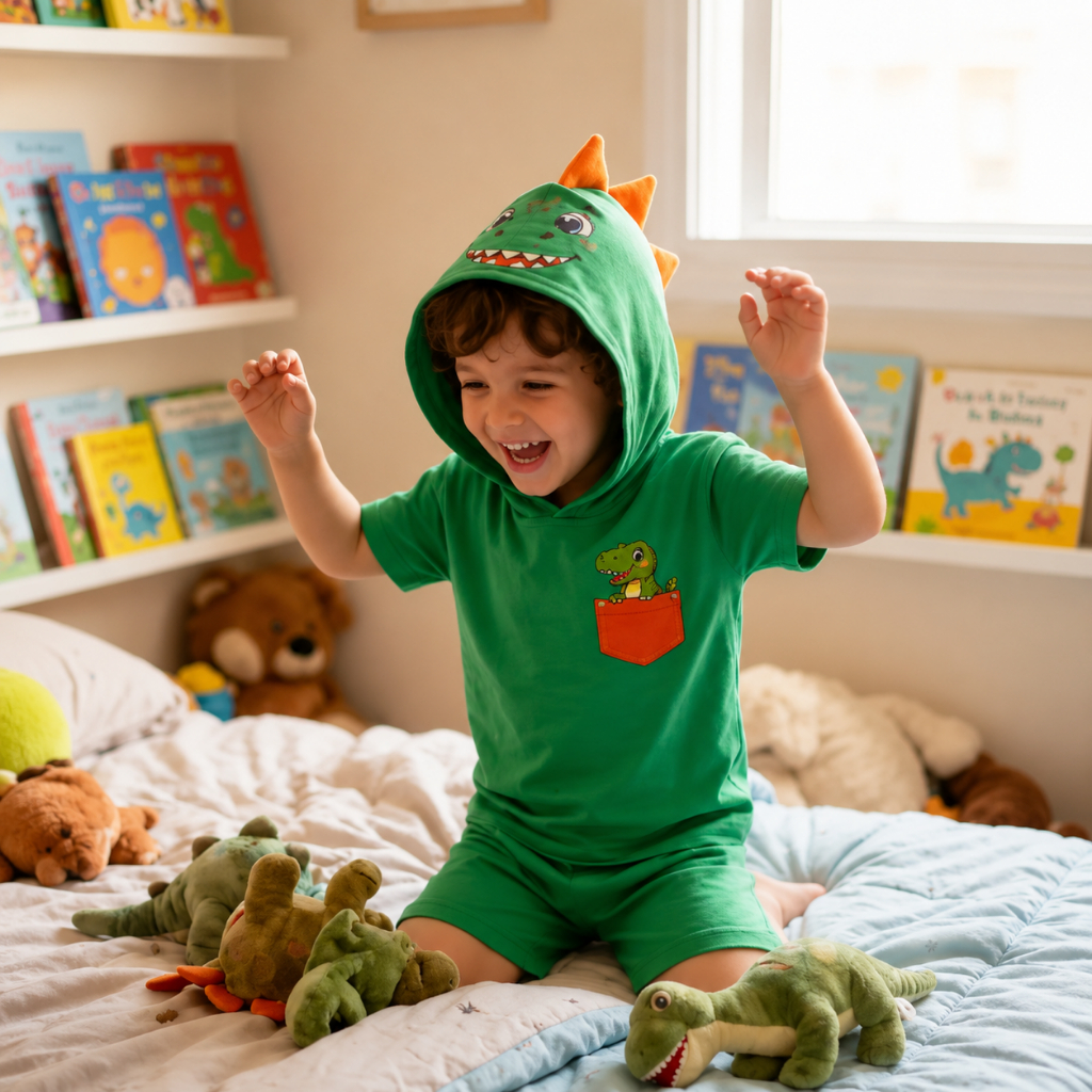 Pijama Infantil Dinossauro Conjunto De Dormir Fantasia