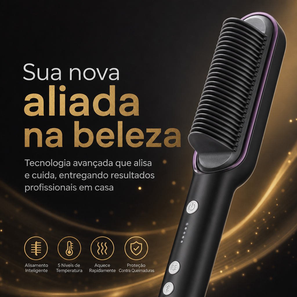Escova De Cabelo Elétrica Pente De Aquecimento Para Alisador bivolt