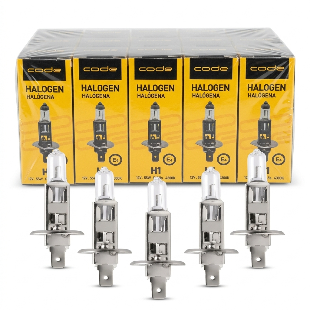 Kit 10 Lâmpadas H1 4300K 12V 55W Alta Durabilidade Atacado Automotiva