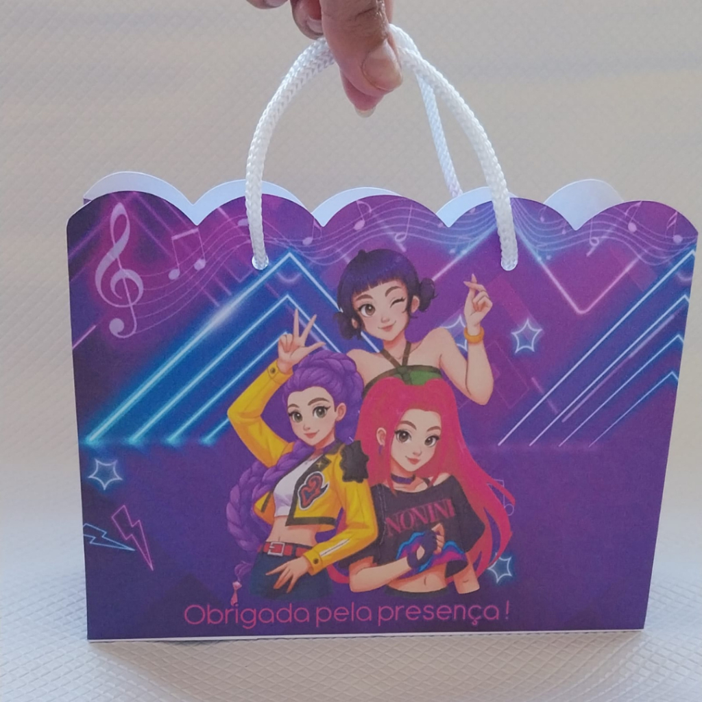 Sacolinhas Personalizadas Guerreiras do K-POP lembrancinhas de aniversário infantil PRONTA ENTREGA