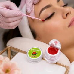 Removedor de Cola de Cílios 5g Aroma Frutado Não Irrita os Olhos + Creme Fixação Extensão Cílios