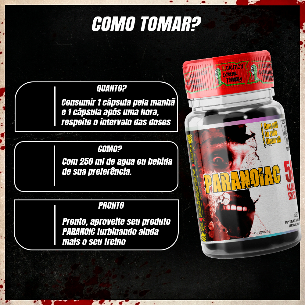 Termogênico Paranoic Extreme 90 Caps Terror Labs — imagem 2 de 2
