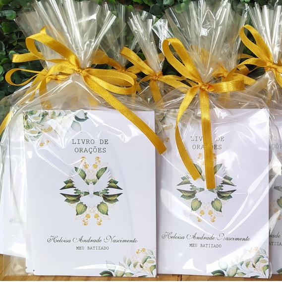 Livrinho de Orações Personalizado com Terço | Lembrancinha Batizado, Comunhão e Maternidade
