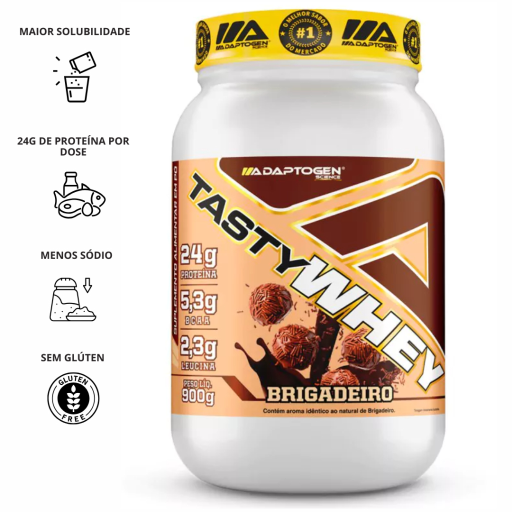 Tasty Whey 3W Gourmet 900g 24g Proteína - Adaptogen Science Original