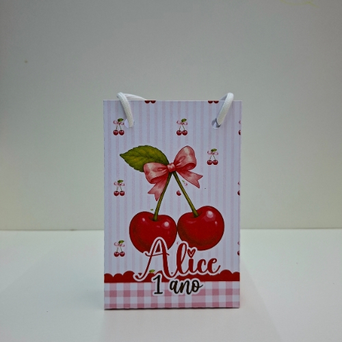 Sacolinha Personalizada Cerejinha Sacola Surpresa l Lembrancinha Festa Infantil l Aniversário l Envio Rápido
