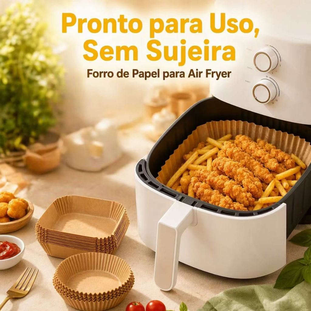 Forma Descartável Papel Airfryer Antiaderente Para Cozinha