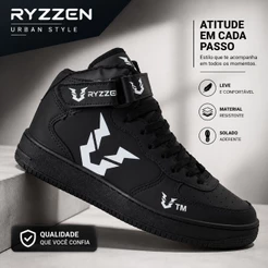 Tenis Cano Alto Bota Botinha Academia Basquete Ryzzen