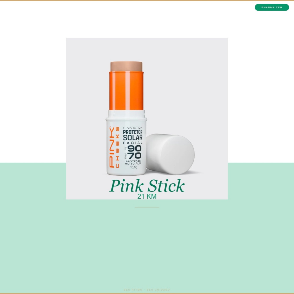 Protetor Solar E Base Pink Stick Fps 90 Cor 21 Km Pink Cheeks Pink Cheeks Pink Stick Stick Cor: 21km Bege Bastão