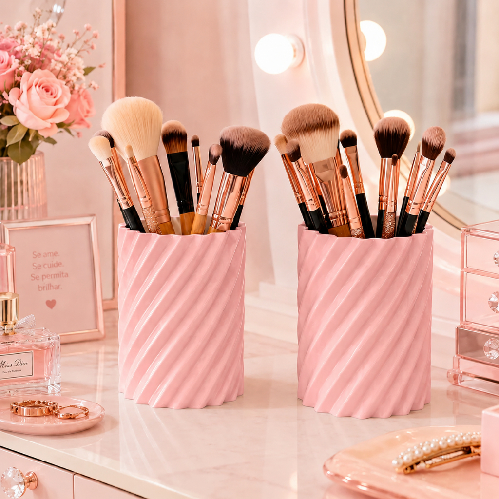Organizador Pincel de Maquiagem Multiuso Espiral para Cosméticos Pincéis e Acessórios de Beleza