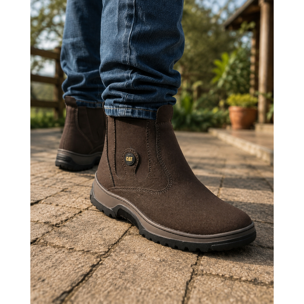 Coturno Masculino Bota Texana Calce Facil Rodeio