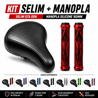 Selim GTA Modelo DDK + Manopla 165mm Confortável Freeride Modelo Castanha DH Grau Bicicicleta