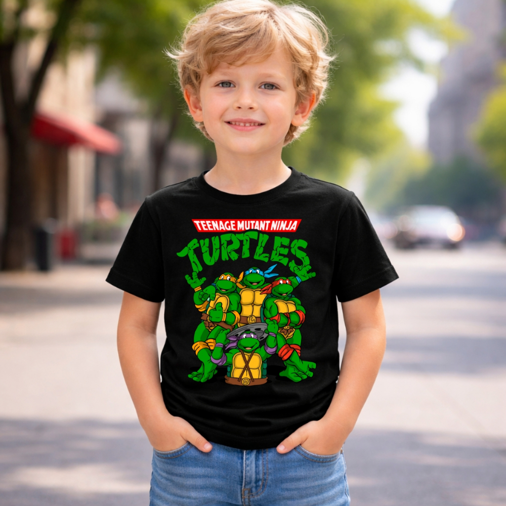 Camiseta Camisa Infantil Tartaruga Ninja Jovem Desenho Animado Algodão Manga Curta Envio Rápido