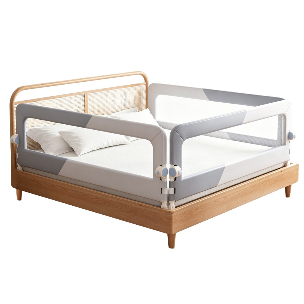 Grade De Proteção Cama Box Infantil Bebê Anti-queda Ajustável Dobrável