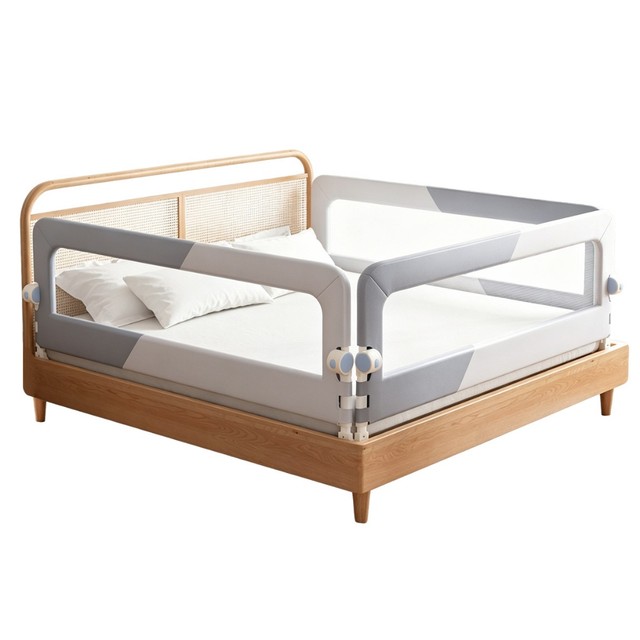 Grade De Proteção Cama Box Infantil Bebê Anti-queda Ajustável Dobrável