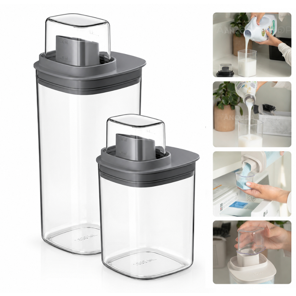 Organizador de Lavanderia Dispenser de Lavanderia 1L / 1,5L Chumbo Porta Sabão em Pó Amaciante Sabão Líquido Alvejante