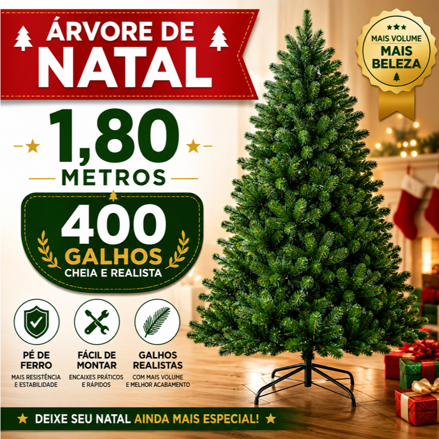 Árvore de natal 180cm verde tradicional pinheiro cheia luxuosa canadense modelo PREMIUM Decoração
