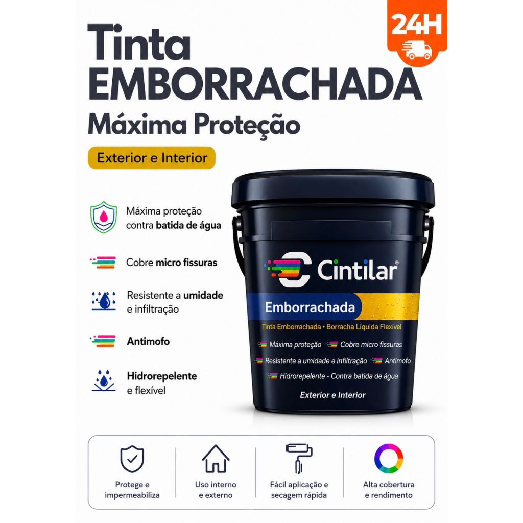 Tinta Emborrachada Borracha Líquida Impermeabilizante Parede Interna Externa Antimofo 4kg 18kg