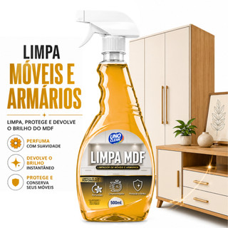 Produto Limpar Armario MDF Moveis 500ml Remove Engordurado Dedadas Poeira Protege Madeira Lustra Brilho Sem Enxague