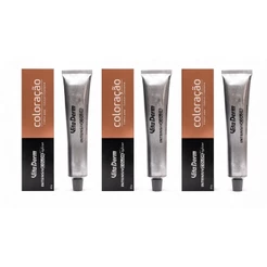 Kit 3 Colorações 7.0 Louro Médio Vita Derm 60g • Óleo de Argan • Cobertura Profissional • Tinta
