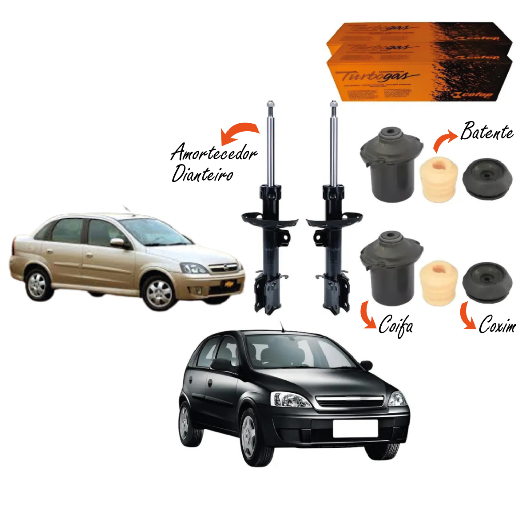 Kit 2 Amortecedores Dianteiro Cofap Chevrolet Corsa Joy Maxx 2002 a 2012