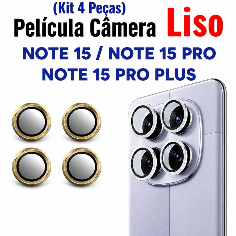 Kit (4 Pcs) Película Protetora de Lentes de câmera Lisa Para Redmi Note15 Pro Note 15 Pro Plus 4g 5g