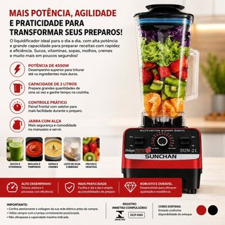 Liquidificador Elétrico 4500W 127V 2 Litros Alta Performance Super Resistente muito Potente e silencioso