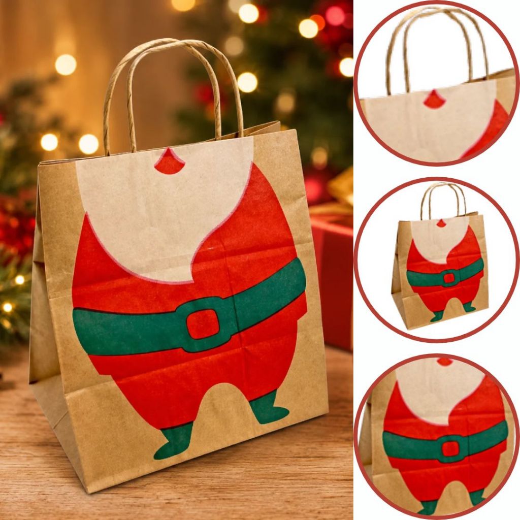 10~50 Sacola De Natal Panetone 32x28x18 Pfm 3984 ((Natal Ideia LIQUIDA) OFF (CHOCO)