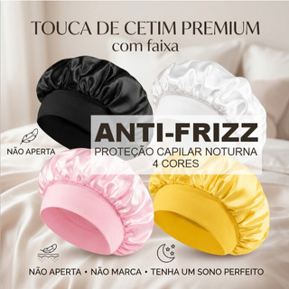 2 Toucas de Cetim Premium com Faixa de Malha com Elastano