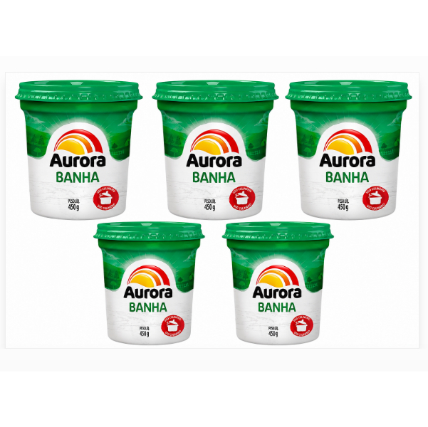 Banha Suína 450g Aurora Banha de Porco Pura e Saudável